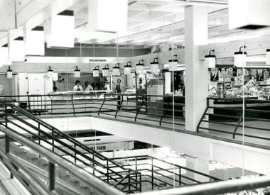 Stalls inside former indoor market