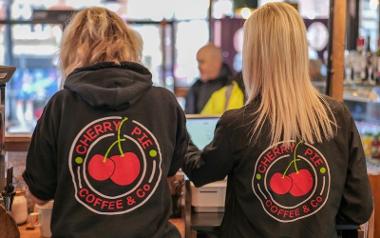 Cherry Pie traders behind counter