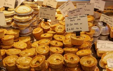 Pork pies close up