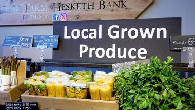 Local grown produce sign