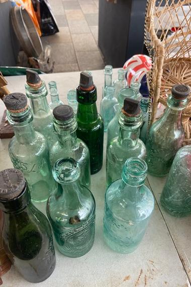 Empty vintage bottles