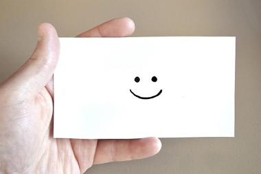 Blank card with smile face