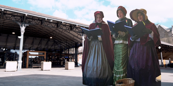 Carol singers at Preston Market