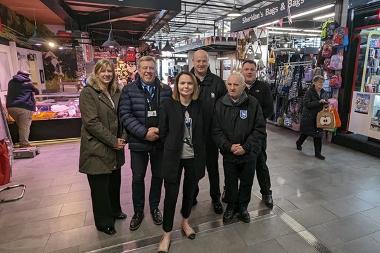 Stephen Gerraty and work colleagues at Preston Market Hall